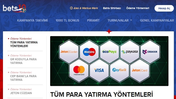 bets10 para yatırma seçenekleri